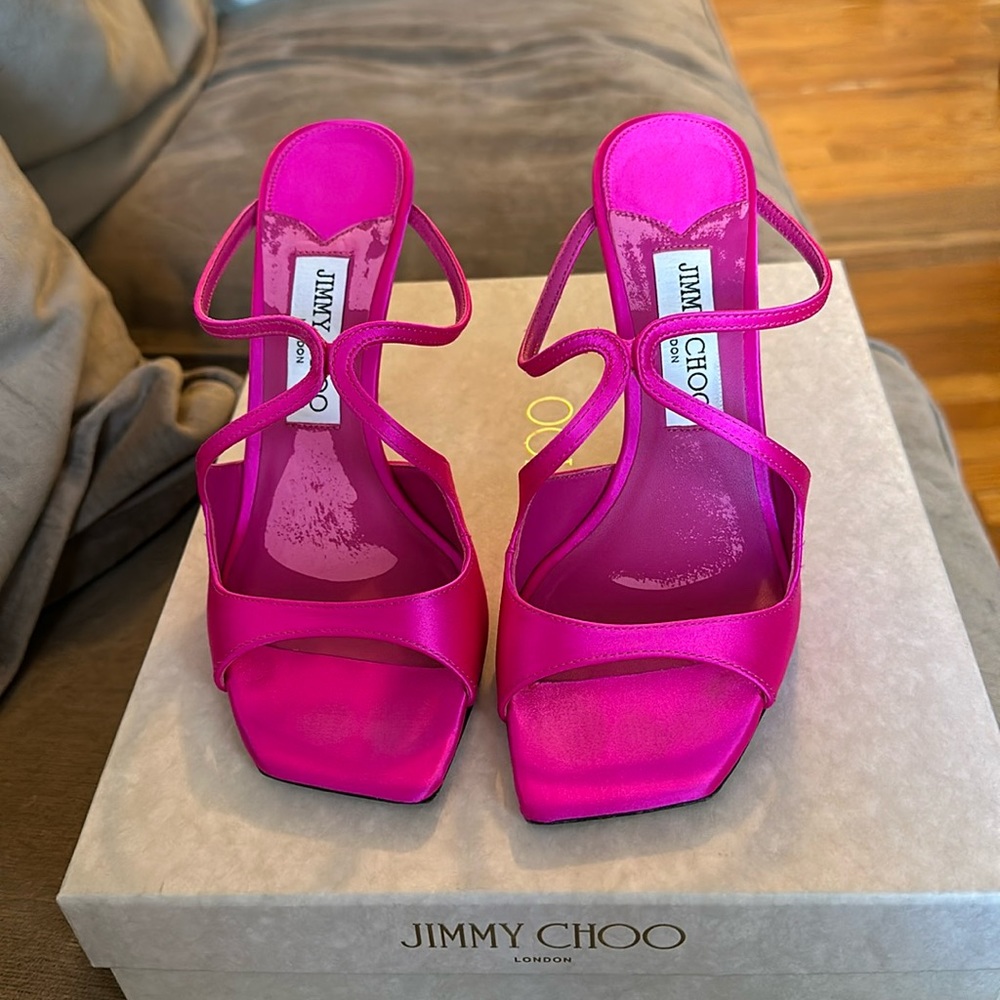 Anise 95 Fuchsia Satin Mules